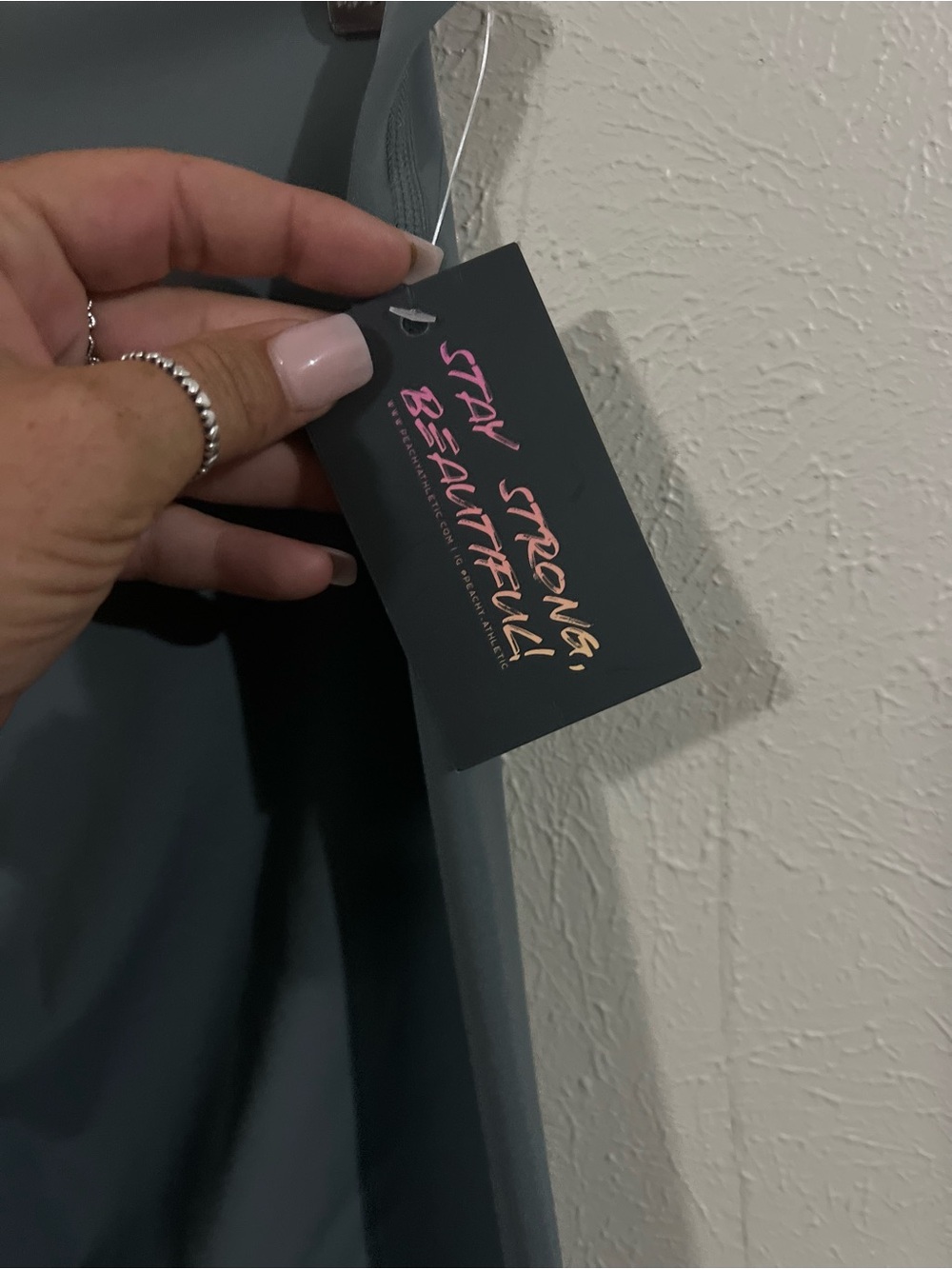 NWT Peachy size Medium High-Waist Dark Gray Active Leggings - Picture 3 of 5